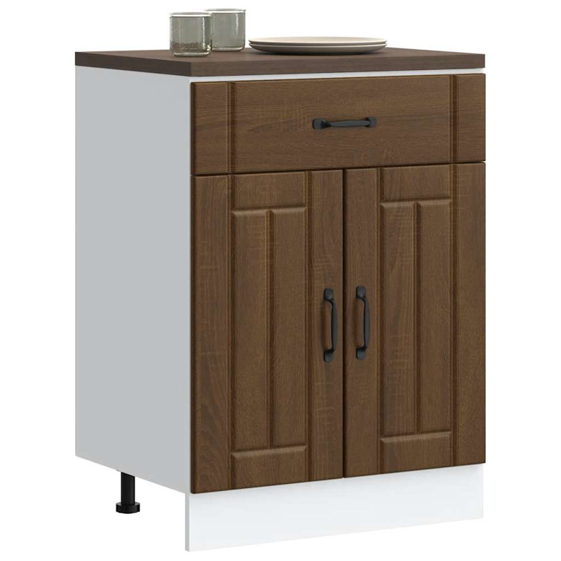 Auberta Standard Base Cabinet, Brown Oak