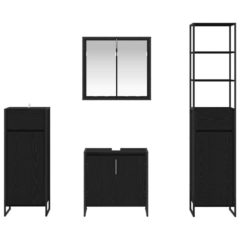 Vanity & Mirror Set, Black