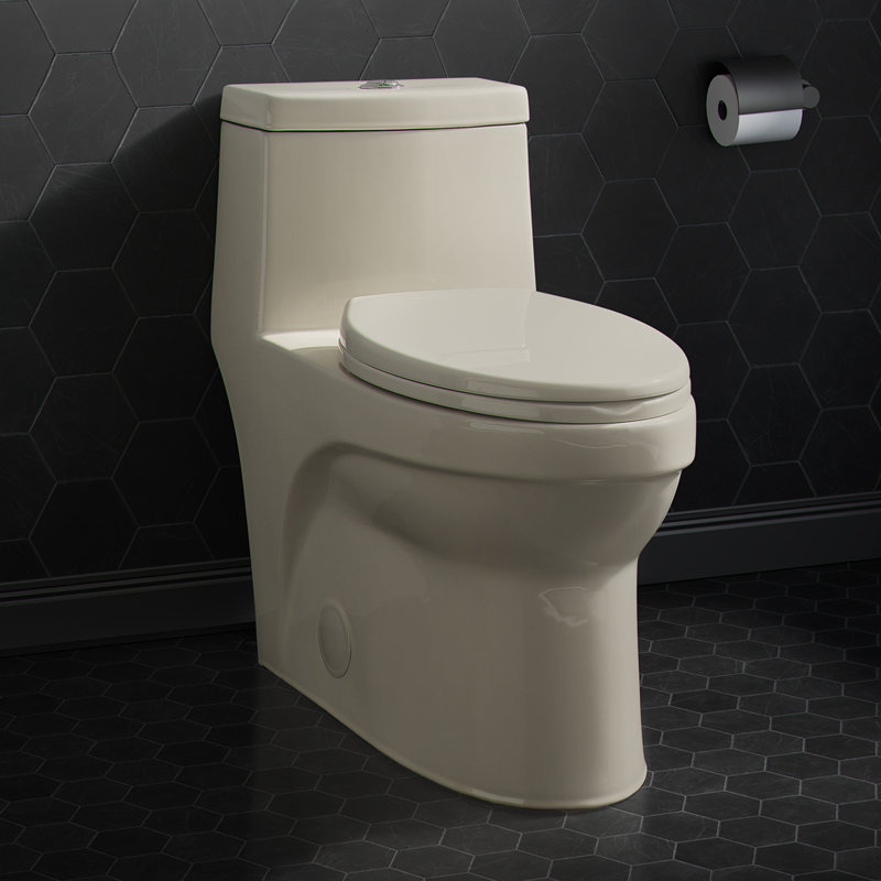 Virage One-Piece Elongated Toilet Vortex Dual-Flush 1.1/1.6 gpf, Glossy Bisque, Top