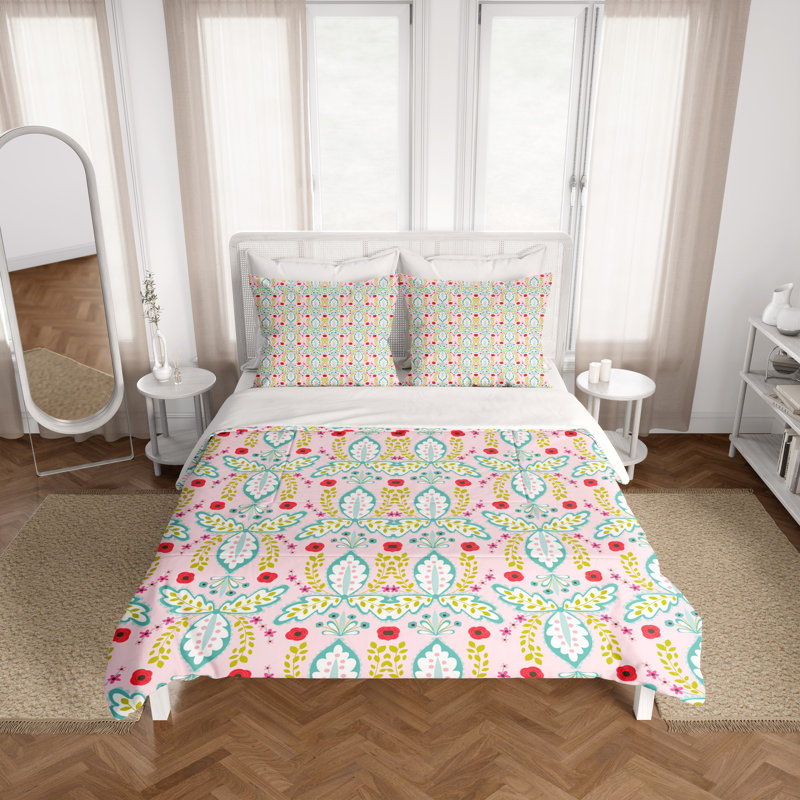 Floral Duvet Cover, King Duvet Cover + 2 King Shams