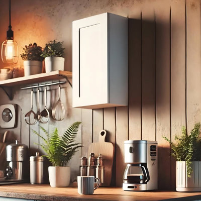 Armoire murale blanche en bois massif à une porte pour le rangement de diverses pièces - l 18 po x P 12 po, 2 tablettes en caoutchouc, installation rapide avec 1 salle de bain et tablettes, charnières à fermeture en douceur, facile à installer