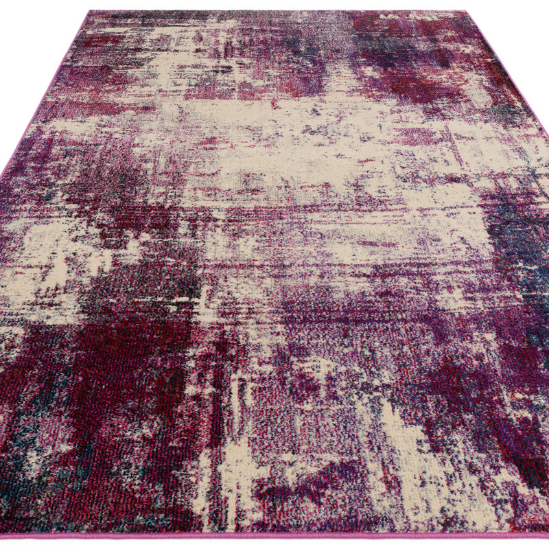 Enosburgh Abstract Purple Area Rug, Rectangle 120 x 170cm