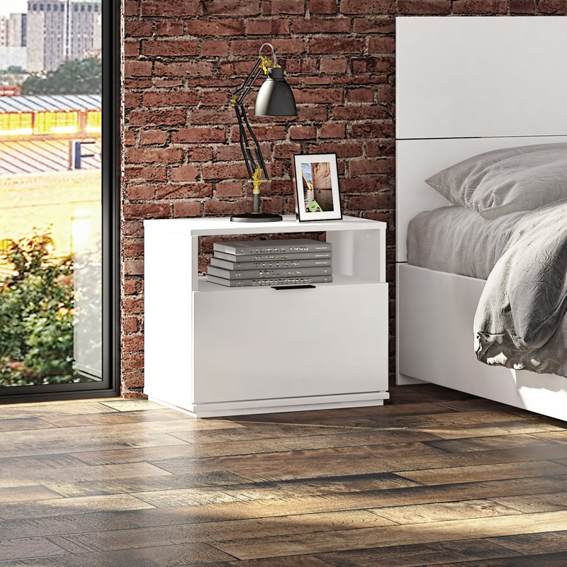 Montes Collection Nightstand (1) – Easy Assembly, White