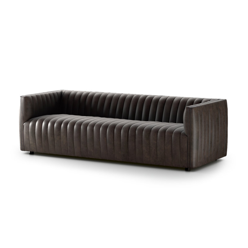 Augustine 97" Sofa, Deacon Wolf Genuine Leather, 26.5" H x 97" W x 35" D