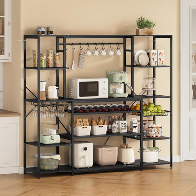 Pamlia 62.4'' Iron Baker's Rack with Power Outlet