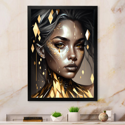 Femme rayonnante dorée III - impression