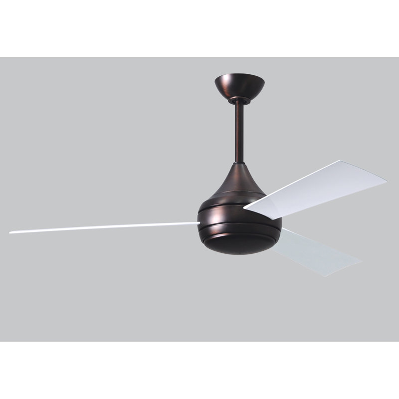 Donaire 52'' Ceiling Fan with LED Lights, Brushed Bronze, Gloss White