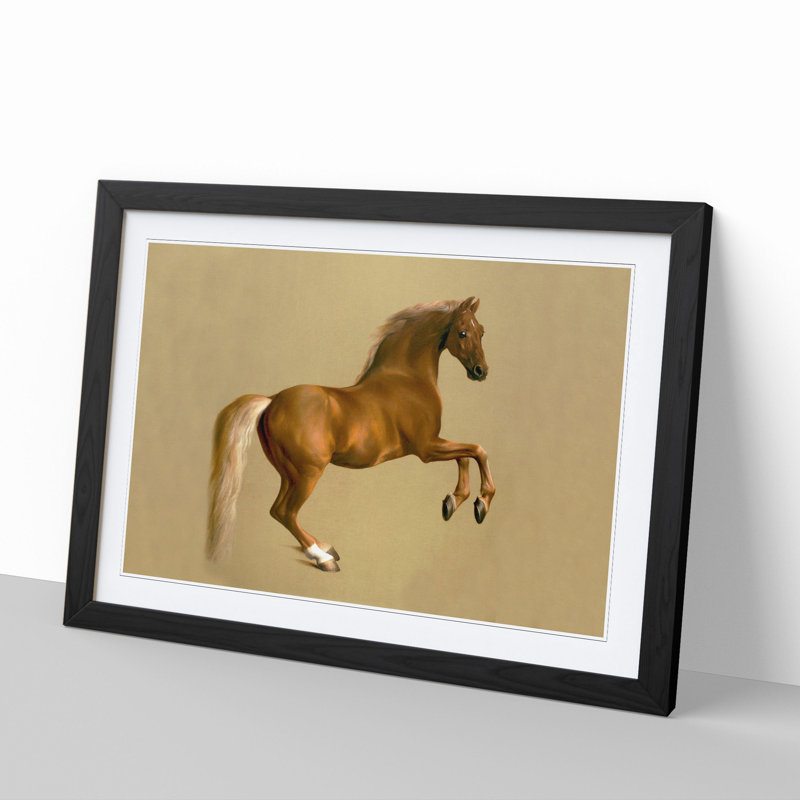 Whistlejacket by George Stubbs - Picture Frame Painting, 27cm H x 36cm W x 2cm D, Black