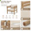 Ensemble de mobilier de patio 4 pièces en bois d'acacia, ensemble de conversation extérieur brun clair avec coussins beiges déperlants, canapé 2 places, 2 chaises et table basse