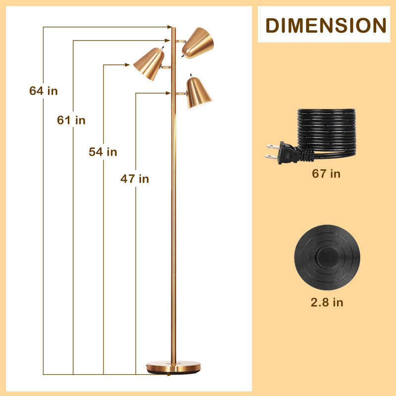 Bernal 64'' Bronzed Tree Floor Lamp