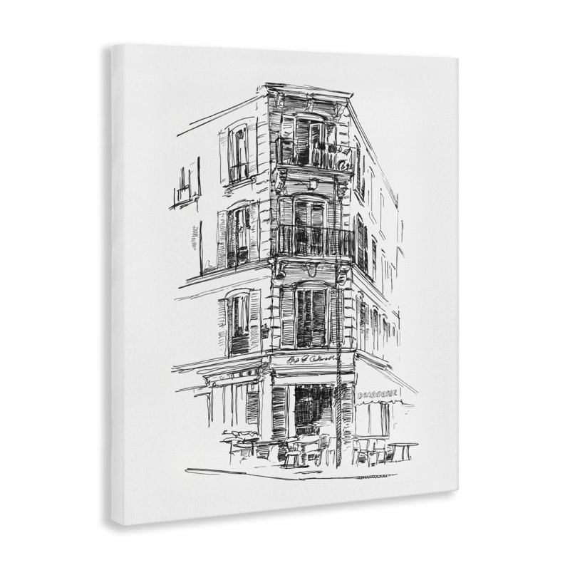 Parisian Boulevard Study Canvas, conception par Ethan Harper, H 20 po x l 16 po