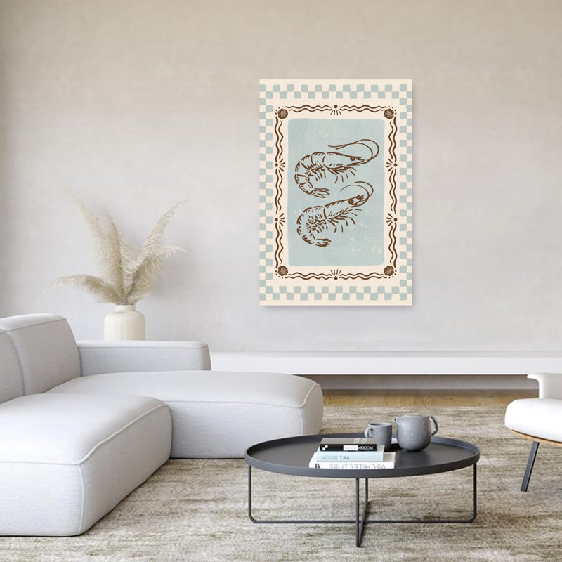 «Rustic Shrimp Duo», reproduction d'art mural rétro, 60" H x 40" W