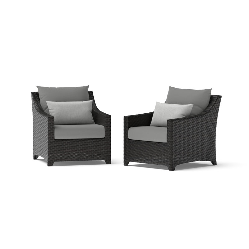 Fionnula Aluminum Outdoor Lounge Chair, Charcoal Grey Sunbrella®