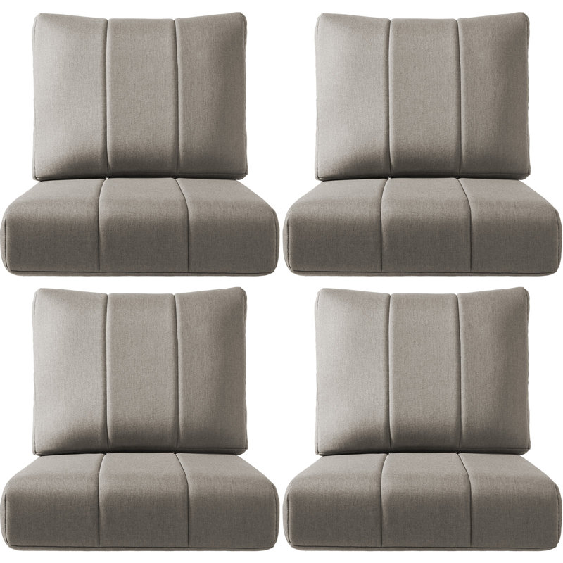 Ensemble de coussins de siège et de dossier pour patio 6 po Forbell, Gris, 4