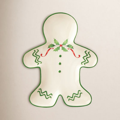 Holiday Gingerbread Man Bread and Butter Plate