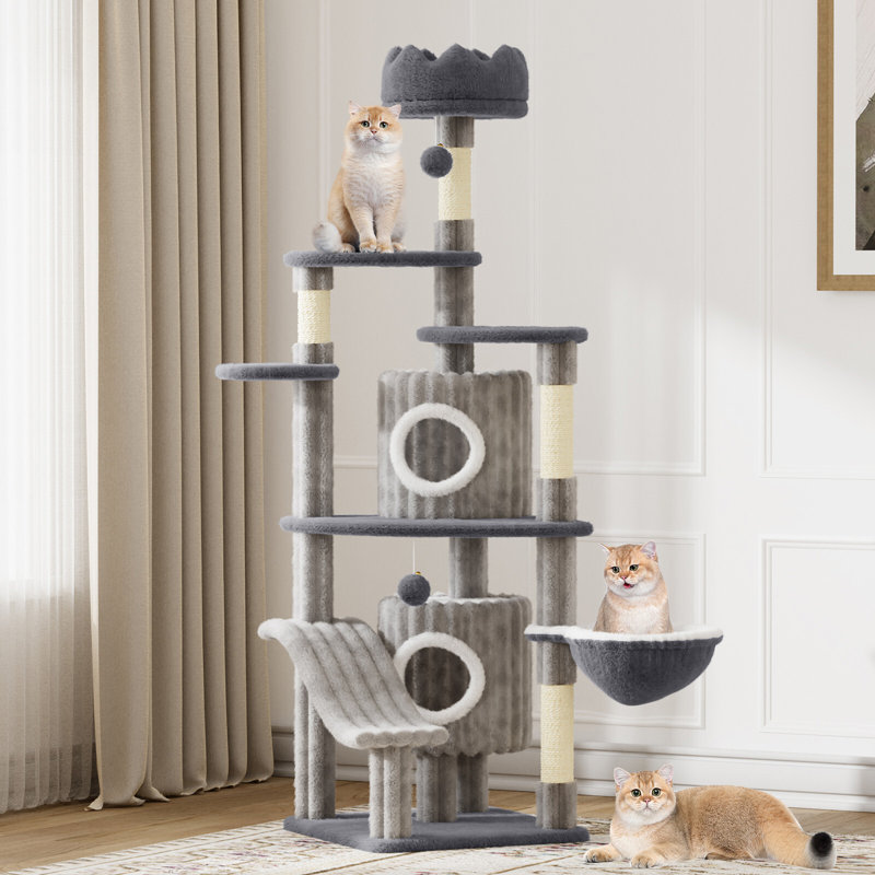 Amadahy 162cm H Cat Tree, Light Grey