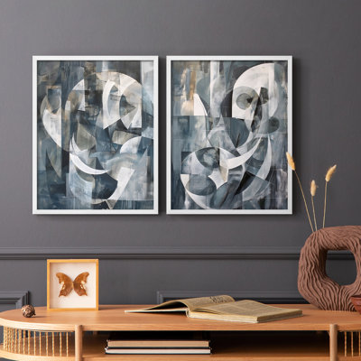 ABSTRACT Series CDLxxxxi - Impression encadrée de qualité supérieure - prête à être accrochée - aucun clou requis - aucun clou requis