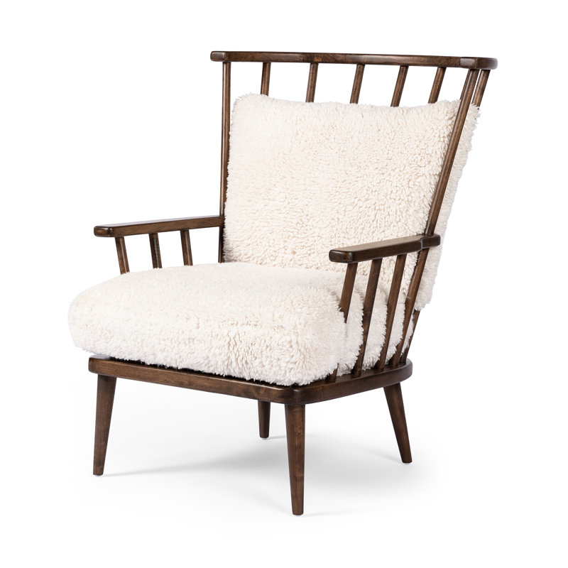 Graham Chair-Andes Natural, White Faux Fur