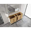Armoire de salle de bain autoportante 60 po, 4 portes à fermeture douce et 3 tablettes de rangement ouvertes, emballage KD (meuble-lavabo seulement, sans lavabo)