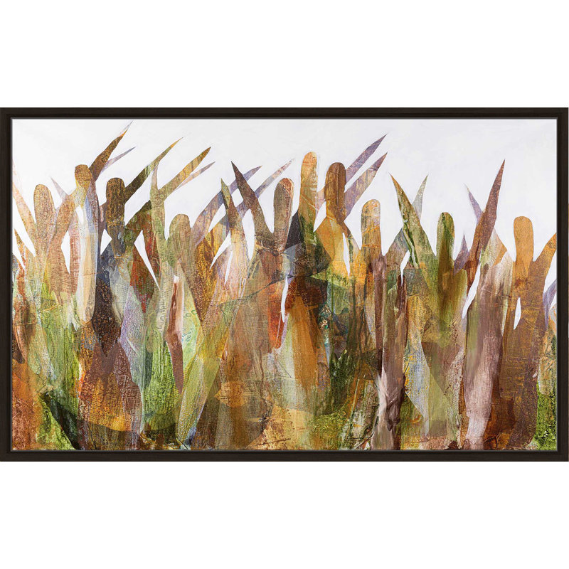 Quenouilles II - Peinture, Cadre flottant espresso, H 39,5 po x l 63,5 po x P 2 po