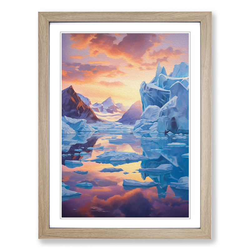 Single Picture Frame Print on Wood, 34cm H x 25cm W x 2cm D, Oak