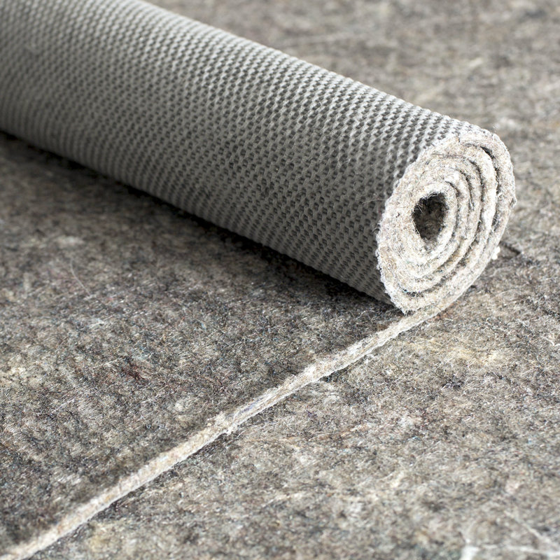 Contour-Lock Gray Felt and Rubber Non-Slip Rug Pad