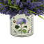 Heather Arrangement In A Glass Vase With Hydrangea Label