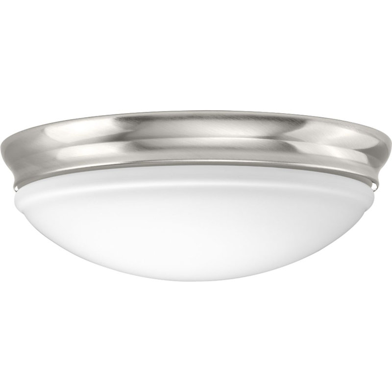 Mccully Glass LED Flush Mount, 4.50" H x 13.50" W x 13.50" D, Brushed Nickel