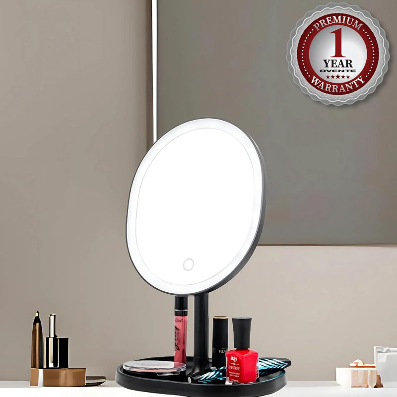 Miroir de maquillage lumineux , Noir