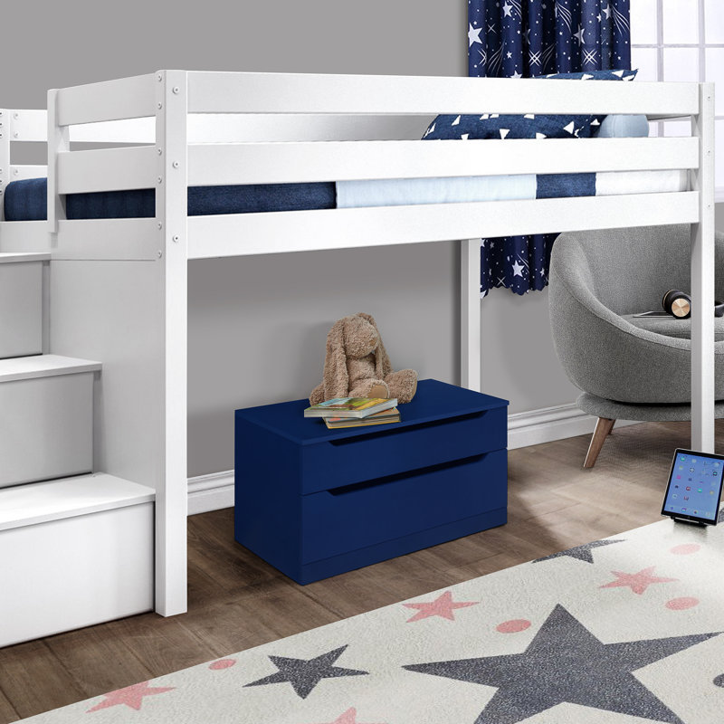 Guebara Storage Bench Box Storage Chest with Drawer for Living Room, Bedroom, Blue
