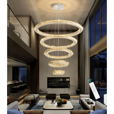 Modern Dimmable 5 Rings Led Chandelier