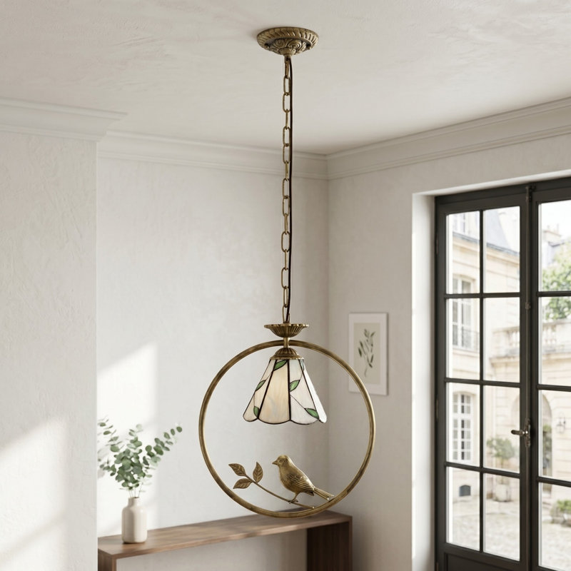 Luminaire suspendu de 13,98 po de longueur et d'oiseau minimaliste, commande murale (ampoule chaude e26 incluse)