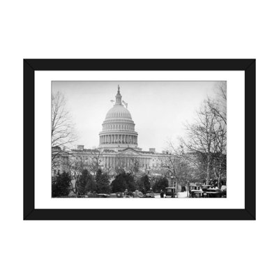 " 1910s-1920s Capitol Building Washington, D.C. Line Of Cars Parked On Street In Foreground " by Vintage Images