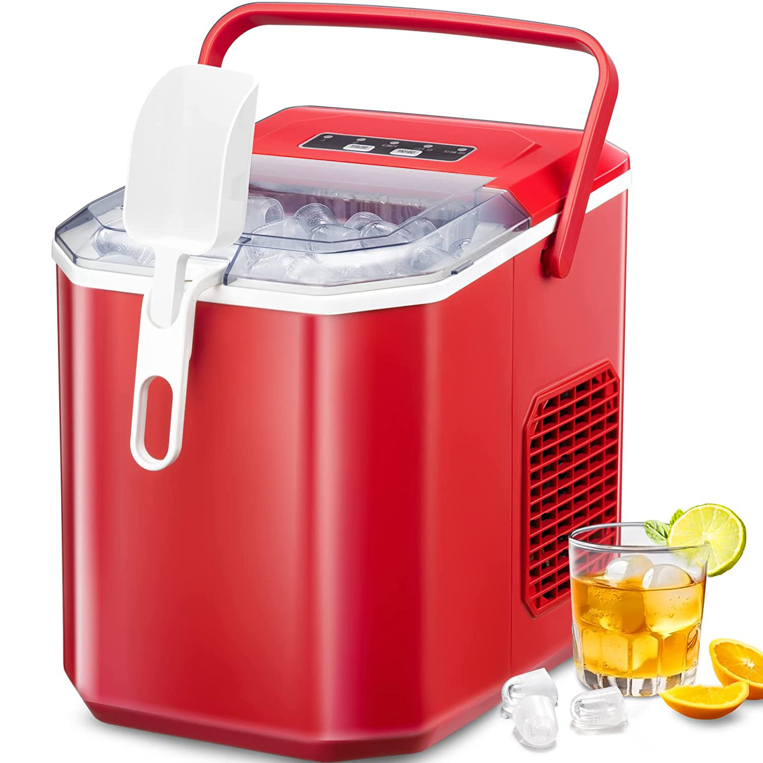 COWSAR 26 lb. Daily Production Clear Ice Portable Ice Maker Finish: Red ZCO5812H-RED