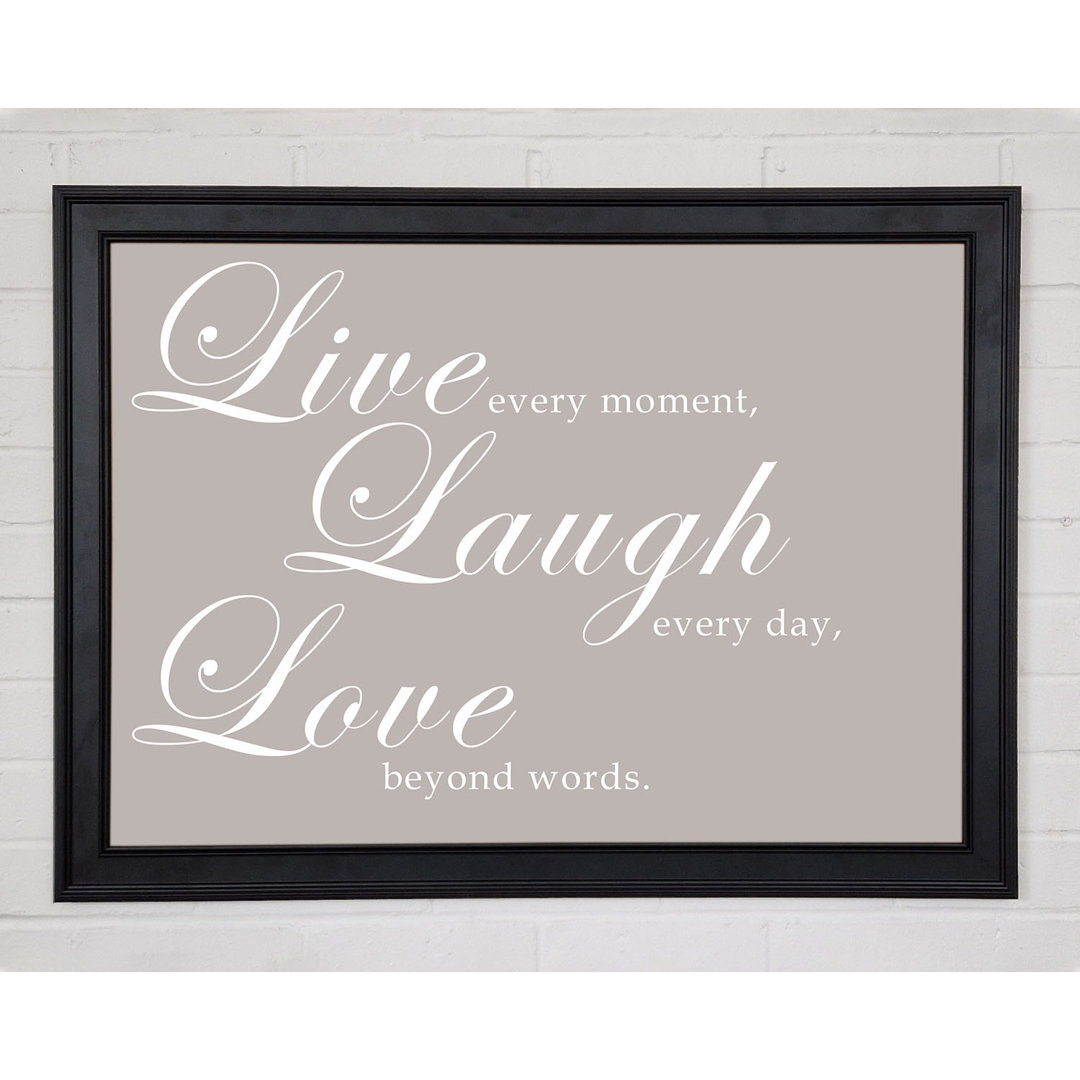 Familie Zitat Live Laugh Love 2 Beige Gerahmter Druck