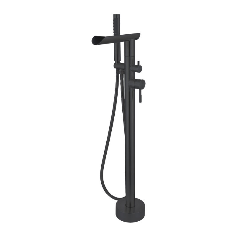 IBenso Floor Tub Spout with Diverter, Matte Black