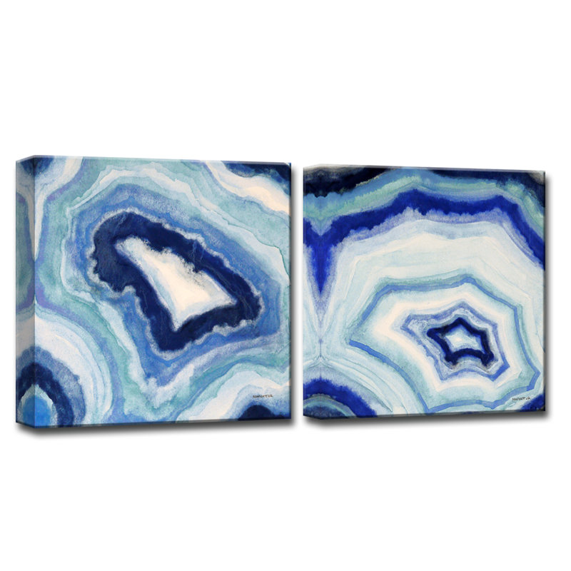 Reproduction d’art sur toile, "Ocean GEODE I/II" par Norman Wyatt Jr.-2 pièces, H 24 po x l 24 po x P 1,5 po