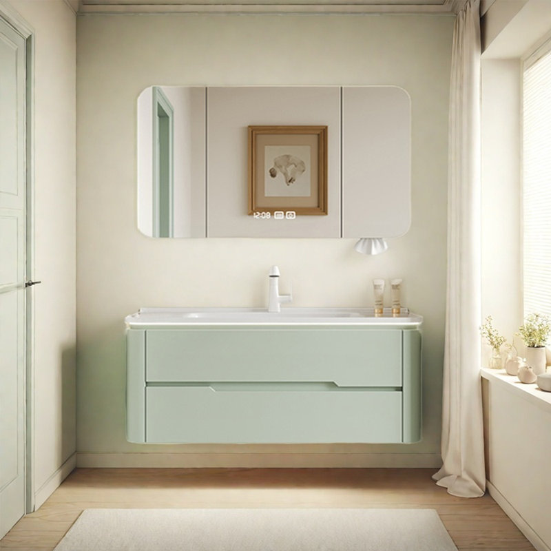 Minimalist cream-style bathroom cabinet