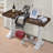 30-Inch Farmhouse Sofa Table With Pedestal Legs, Rustic Entryway Console For Living Room