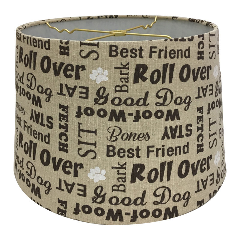 Abat-jour tambour en papier H 9 po x l 12 po (araignée) de couleur noire/beige, H 9 po x l 14 po x P 14 po