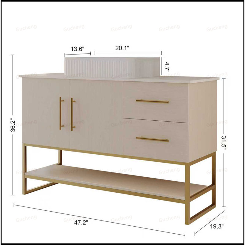 47.2Inch Single Bathroom Vanity With Ceramic Sink