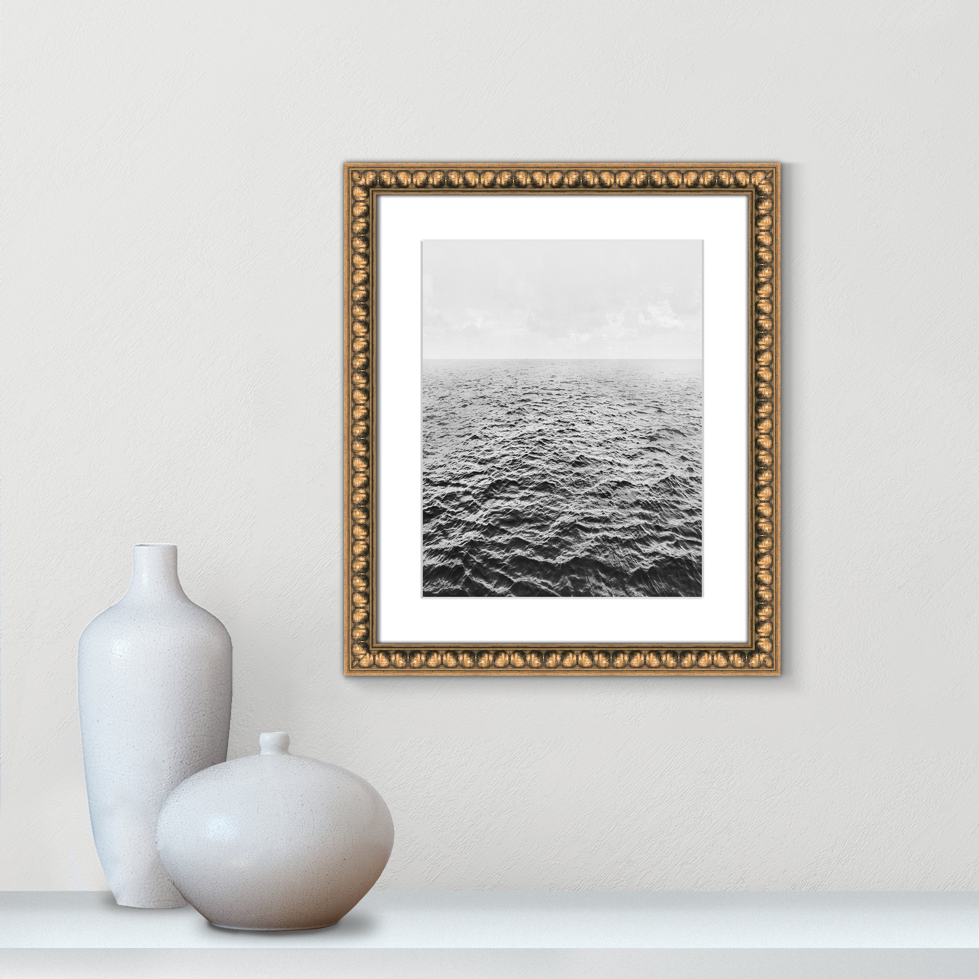 Rolling in by Mike Calascibetta - Picture Frame Photograph, Gold Bead, 17" W x 20" H x 1.125" D
