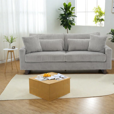 Stylish Modern Sofas, Corduroy Upholstered Loveseat For Living Room
