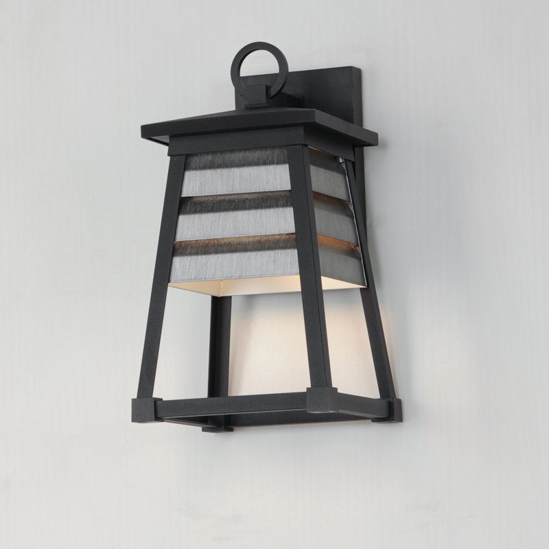 Renlee Aluminum Wall Light, 14" H x 7.5' W x 8.25" D, Weathered Zinc/Black