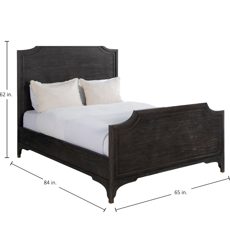 Alexandra Bed - Dark, Queen, Cerused Forest Black/Stained Gold