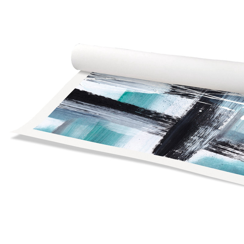 Expressions modernes bleu sarcelle - peinture sans cadre, H 16 po x l 16 po x P 0,1 po