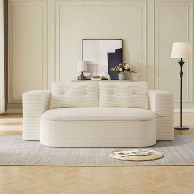 Canapé moderne pliable 2-en-1 avec couverture fonctionnelle et 2 coussins moelleux Boneless