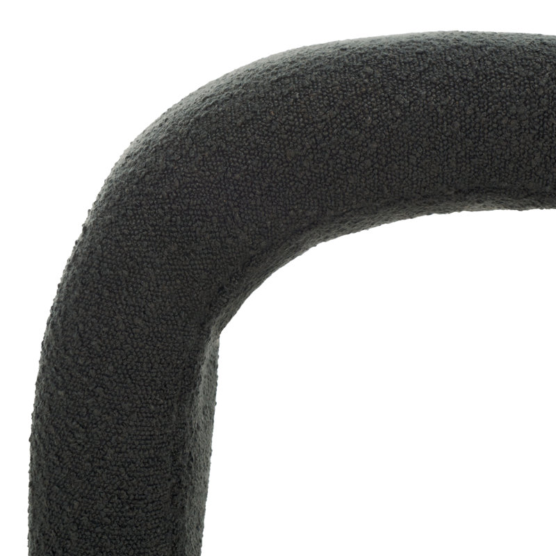 Repose-pieds standard en velours de 20,08 po Andeana, Bouclé noir