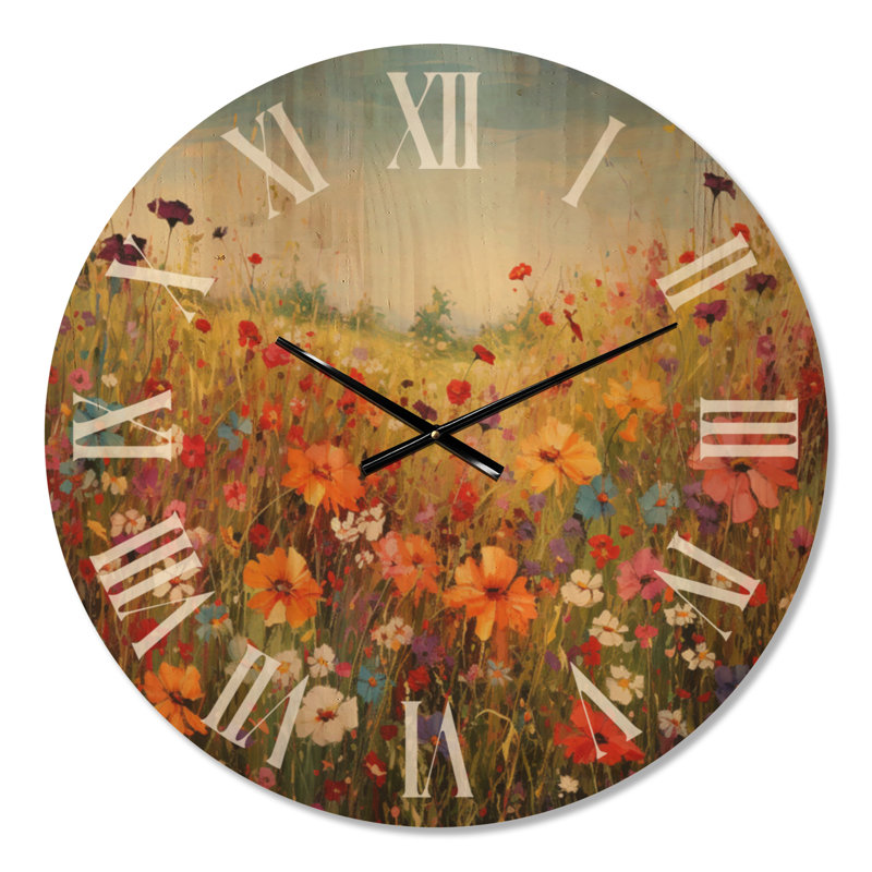 Très grande horloge murale en bois, Medium