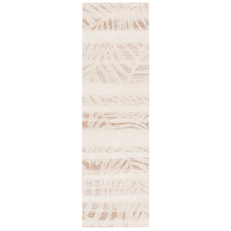 Alixe Hand Tufted Wool Cotton Floral Rug in Beige/Ivory, Runner 2'3" x 8'